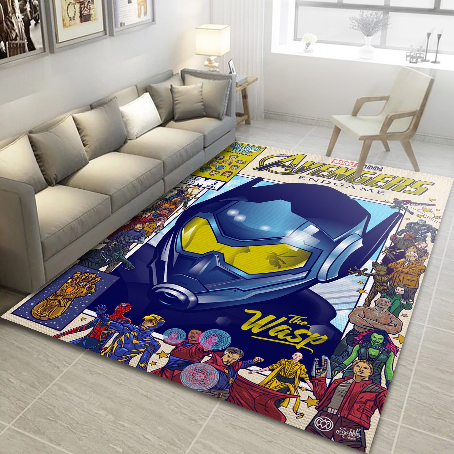 Wasp Avengers Endgame Area Rug, Bedroom Rug - Home Decor - Indoor Outdoor Rugs