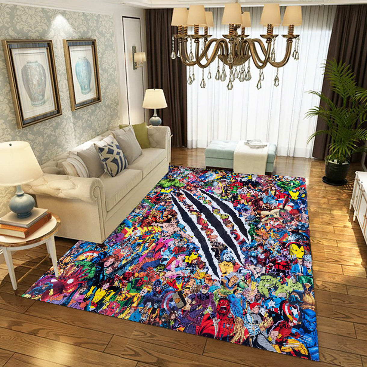 X Men Vs Avengers Area Rug, Living Room Rug - Home US Decor - Indoor Outdoor Rugs