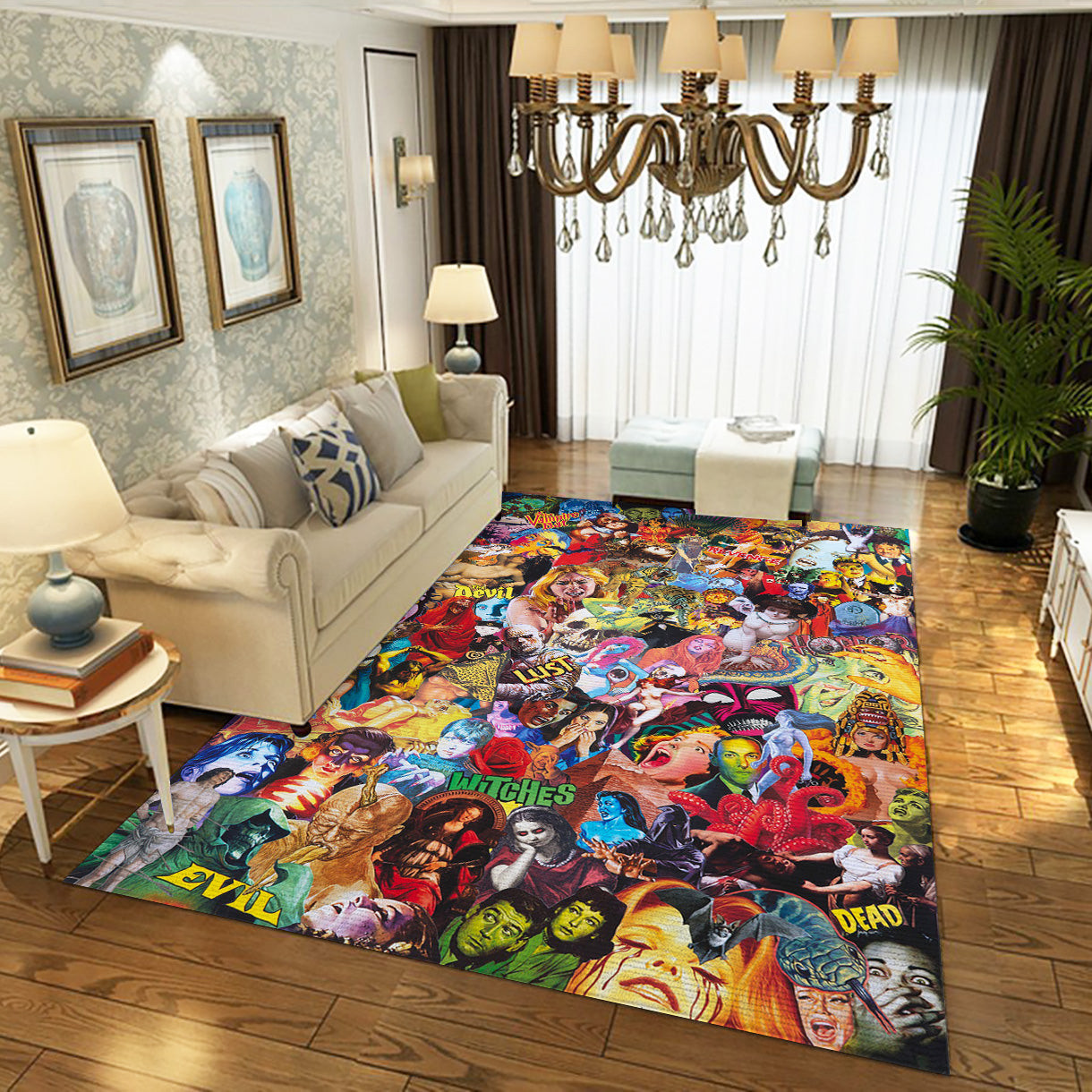 Vampires Devils Witches Rug, Living Room Rug - Home US Decor - Indoor Outdoor Rugs