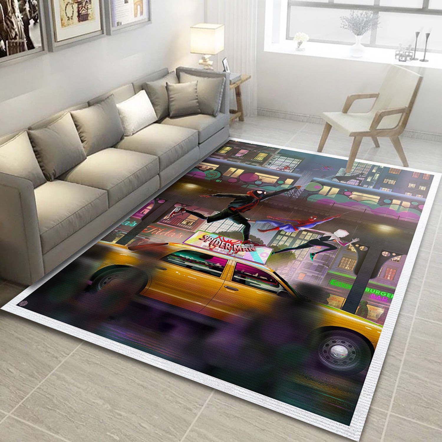 Spider Man Into The Spider Verse Ver1 Area Rug For Christmas, Bedroom Rug - Floor Decor - Indoor Outdoor Rugs