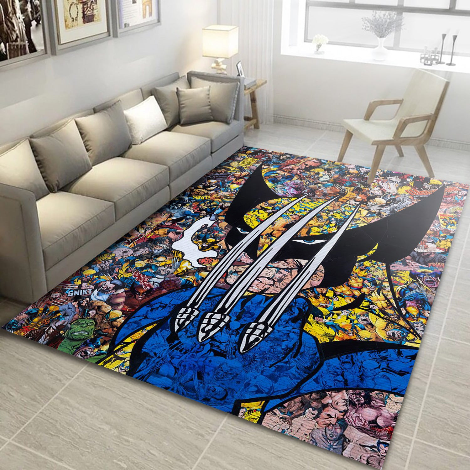 Wolverine V1 Area Rug, Living Room Rug - Home Decor - Indoor Outdoor Rugs