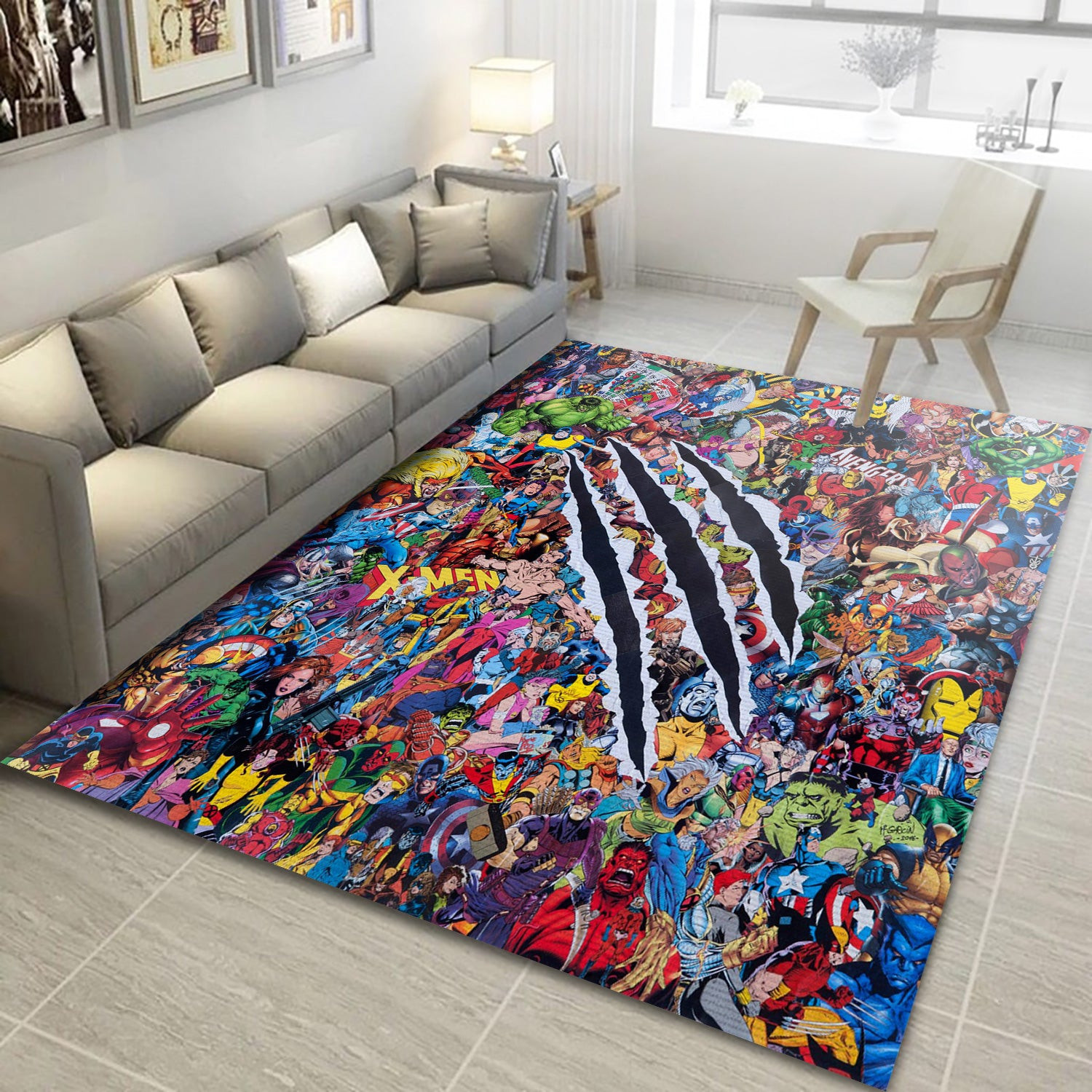 X Men Vs Avengers Area Rug, Living Room Rug - Home US Decor - Indoor Outdoor Rugs