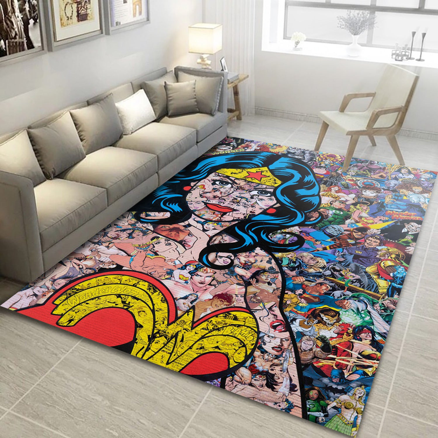 Wonder Woman Rug, Living Room Rug - Floor Decor - Indoor Outdoor Rugs