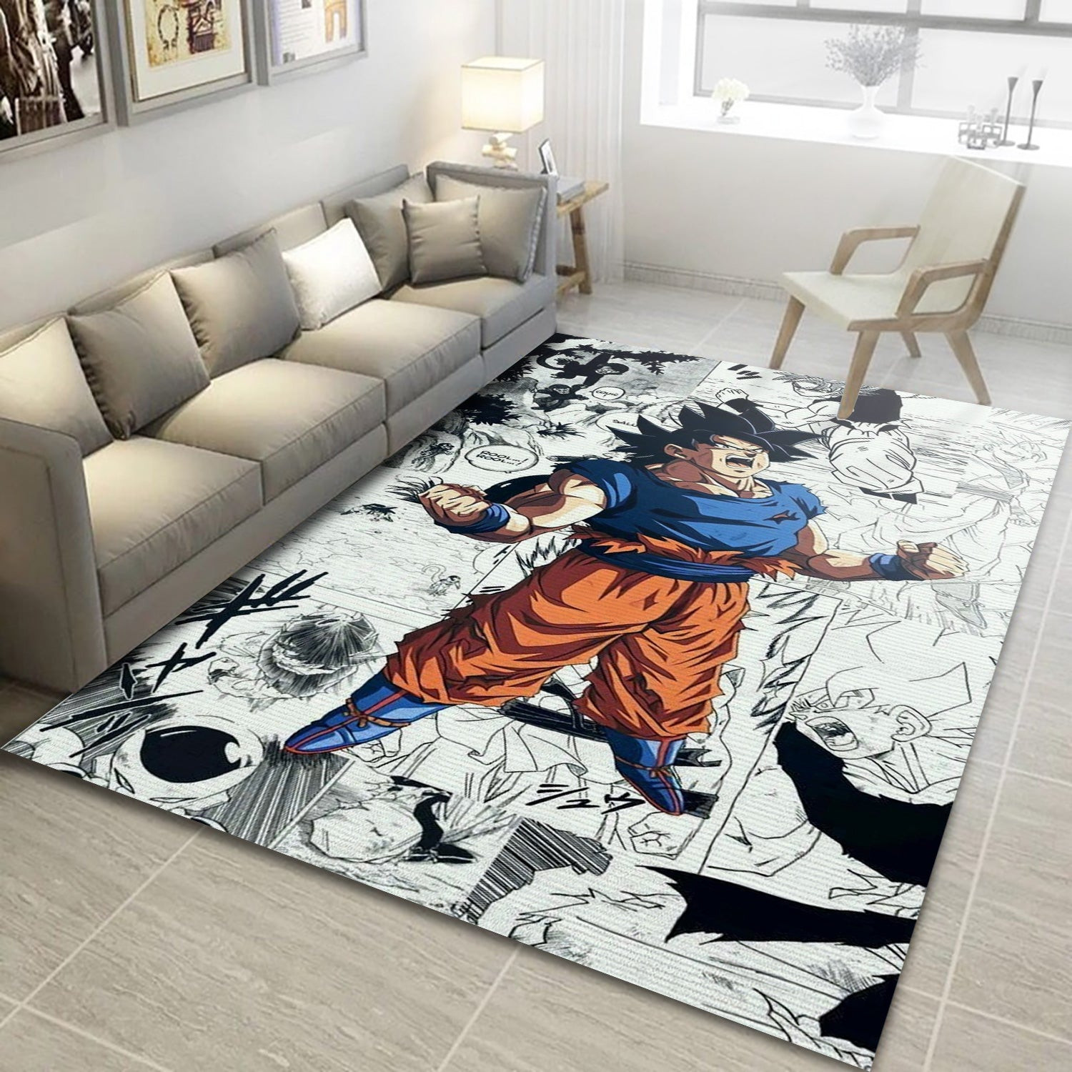 Dragon Ball Comic Area Rug, Living Room Rug - Home Decor Floor Decor - Indoor Outdoor Rugs