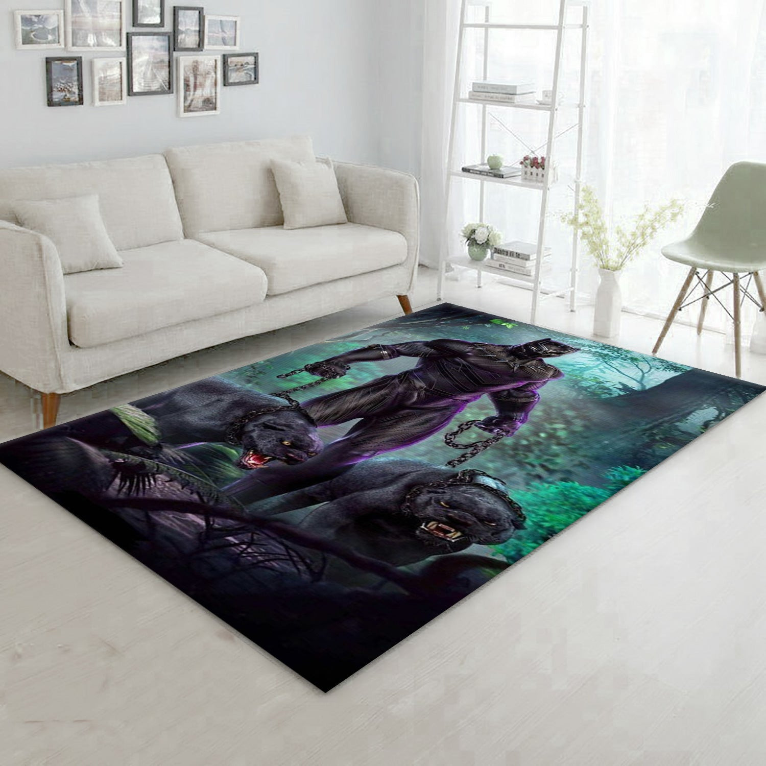 Black Panther Ver4 Movie Area Rug, Living Room Rug - Home Decor - Indoor Outdoor Rugs