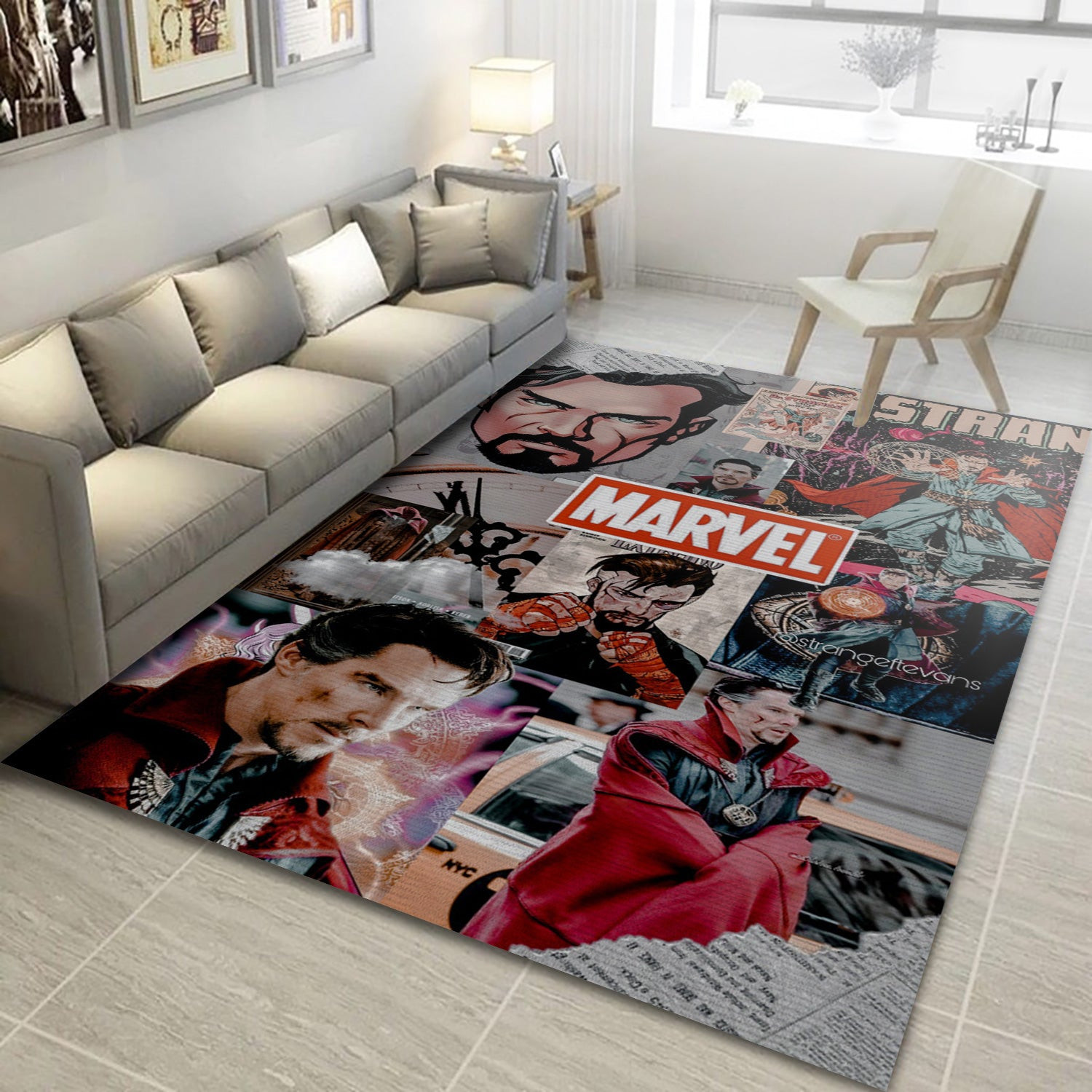 Doctor Strange Comic Ver1 Movie Area Rug, Living Room Rug - Home Decor Floor Decor - Indoor Outdoor Rugs