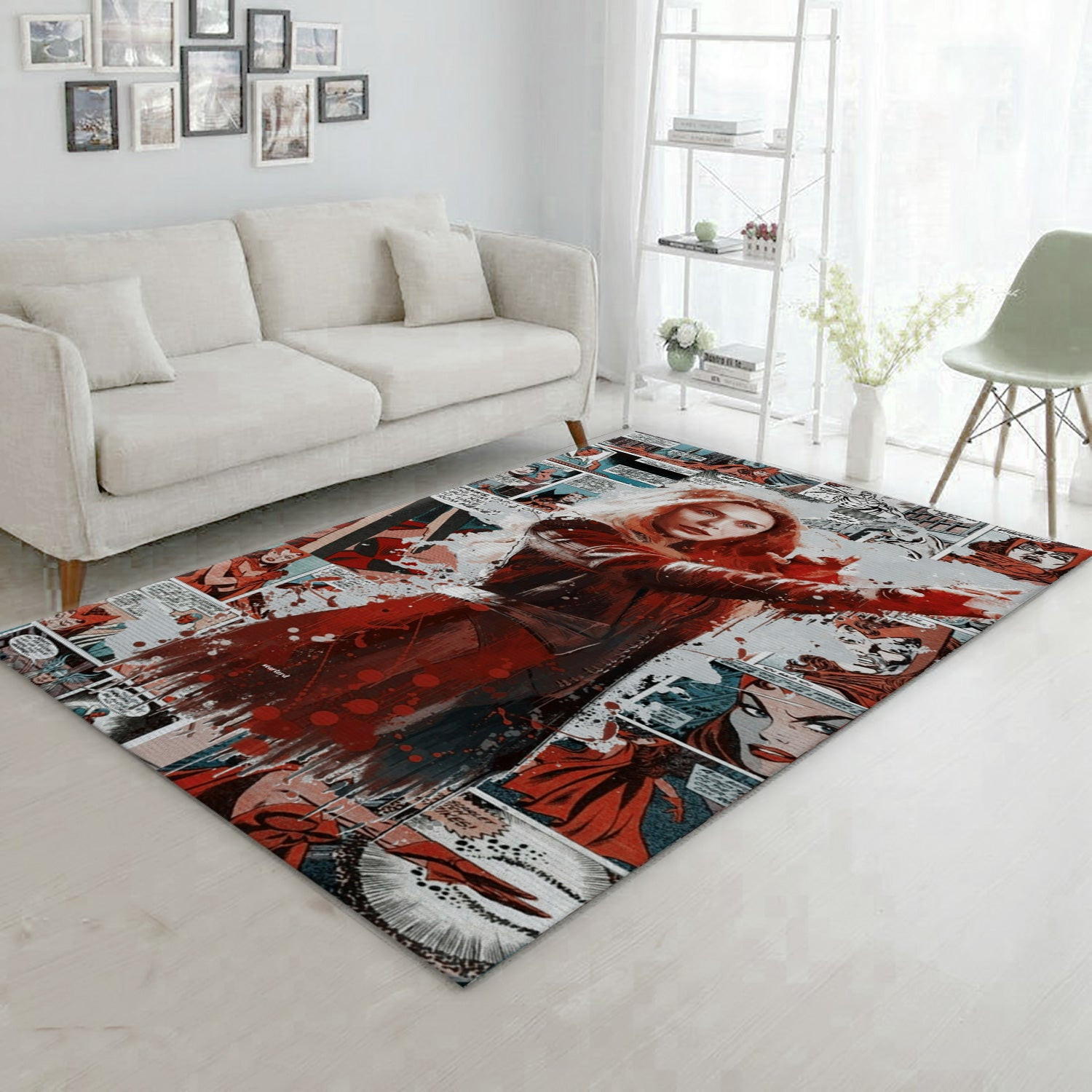 Scarlet Witch Wanda Maximoff Comic Area Rug For Christmas, Living Room And Bedroom Rug - Home Decor Floor Decor - Indoor Outdoor Rugs