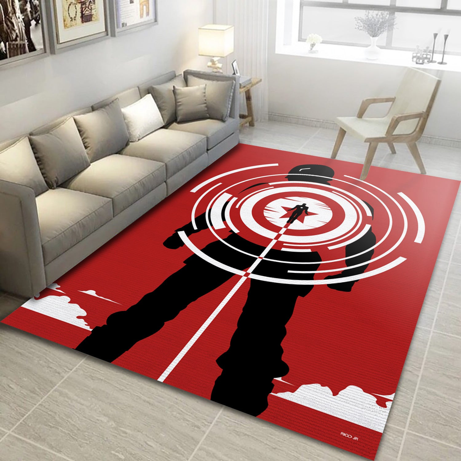 Iron Man Vs Captain America Area Rug For Christmas, Bedroom Rug - Carpet Floor Decor - Indoor Outdoor Rugs