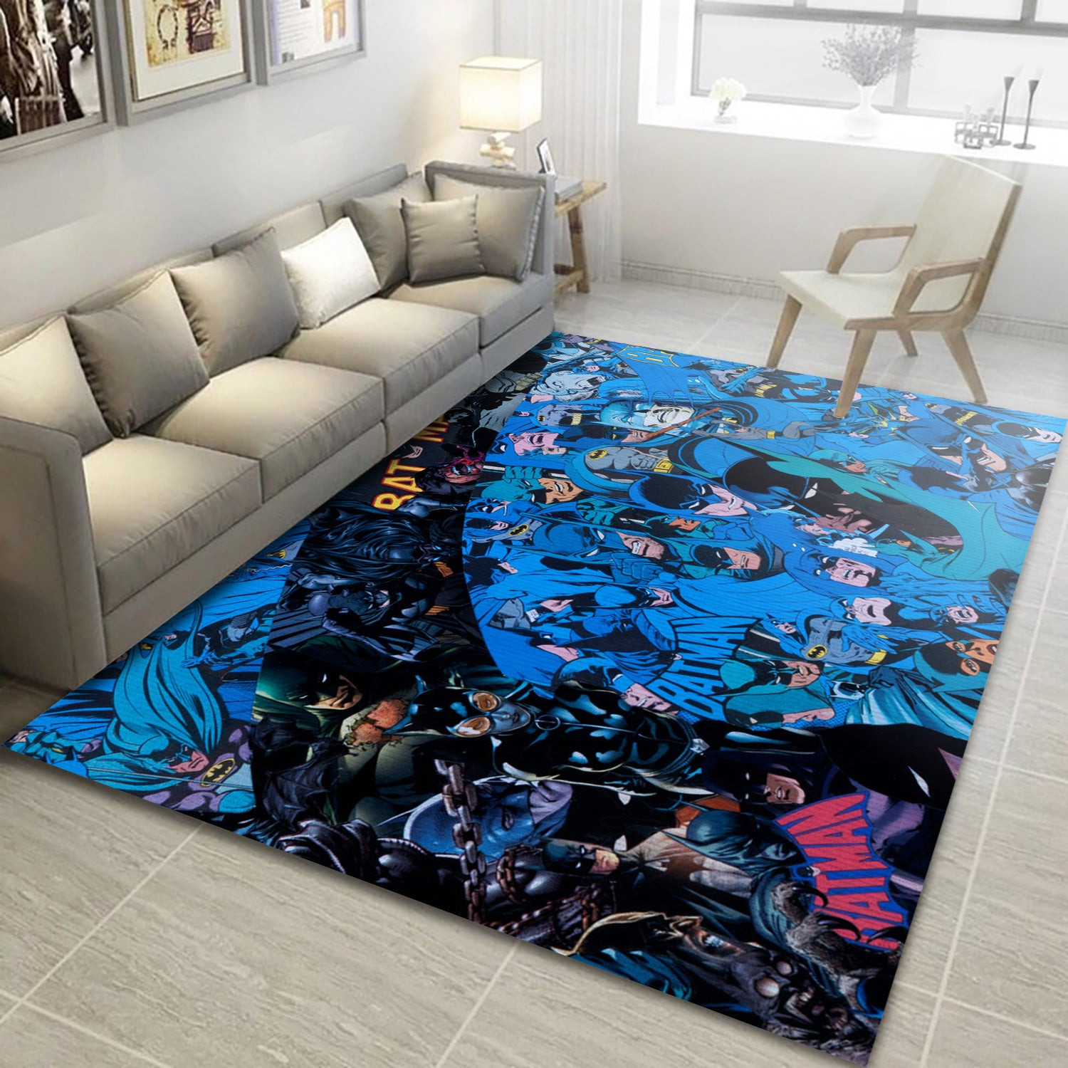Batman V2 Movie Area Rug, Living Room And Bedroom Rug - Carpet Floor Decor - Indoor Outdoor Rugs