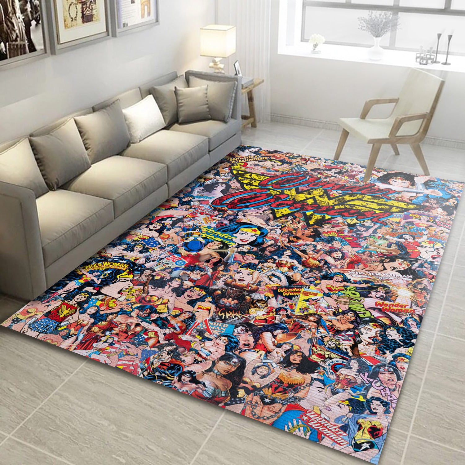 Wonder Woman V1 Movie Area Rug, Living Room Rug – Carpet Floor Decor – Indoor Outdoor Rugs