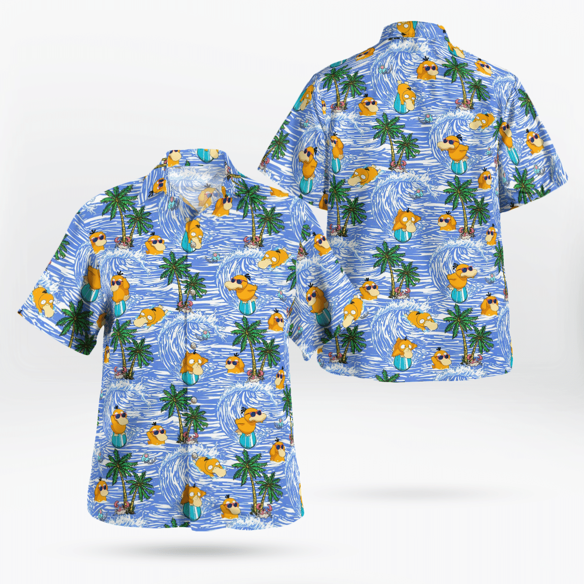 PSYDUCK SURFFING HAWAIIAN SHIRT Aloha Shirt For Men Women