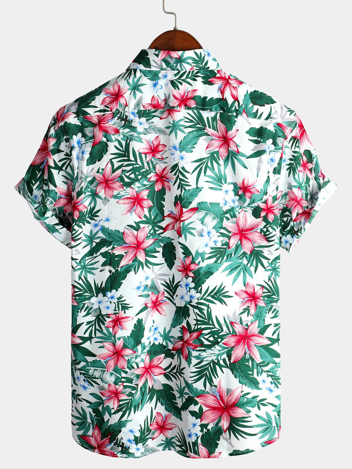 Mens Floral Holiday Cotton Shirt Hawaiian Shirt for Men Women