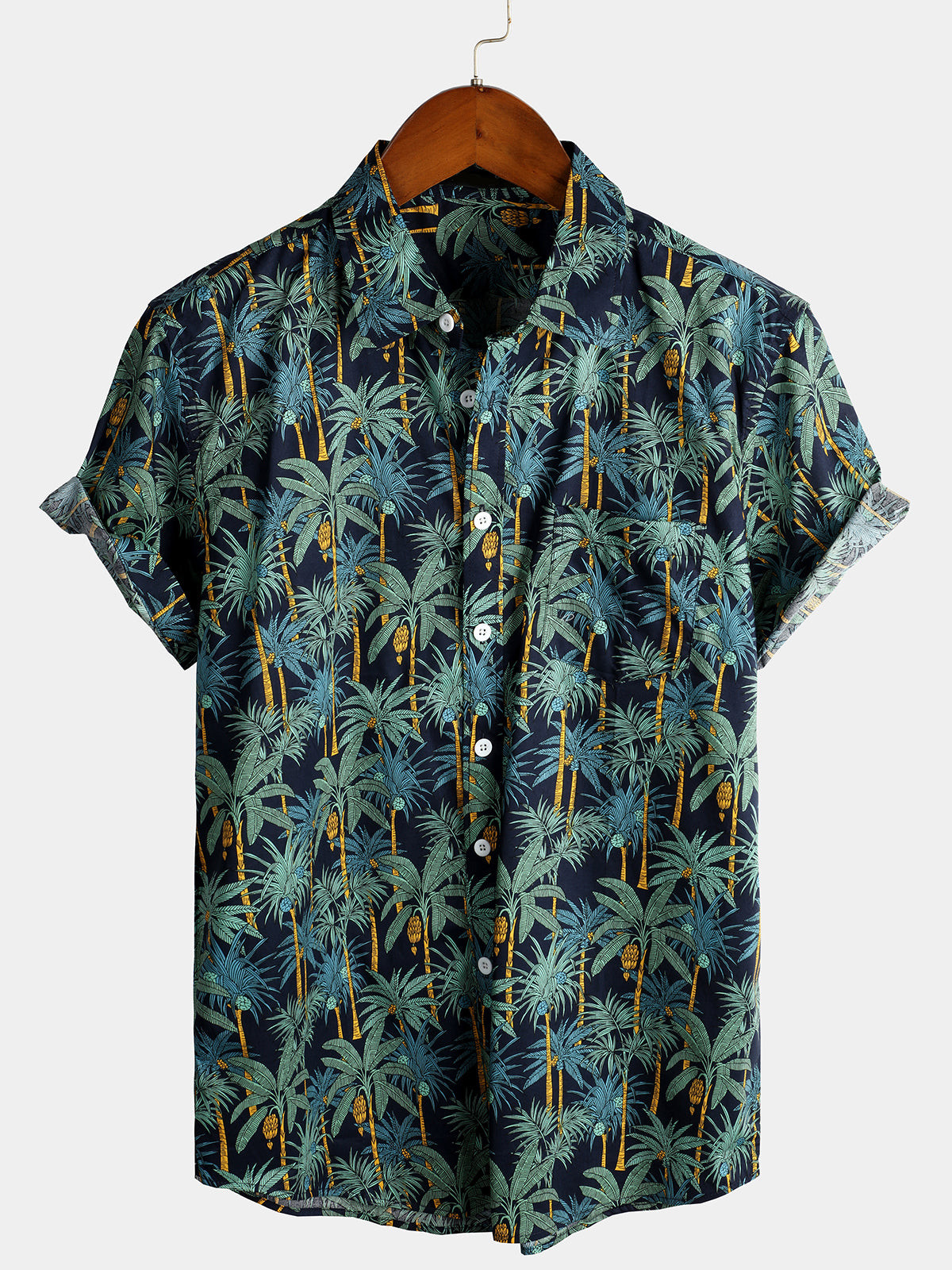 Mens Floral Holiday Cotton Shirt Hawaiian Shirt for Men Women