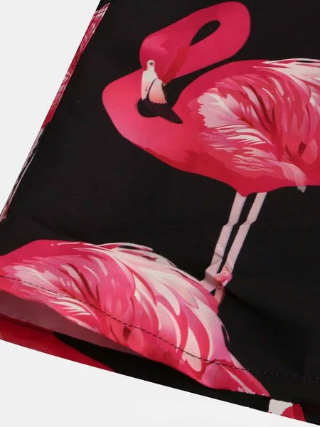 Mens Summer Flamingo Hawaiian Shirt