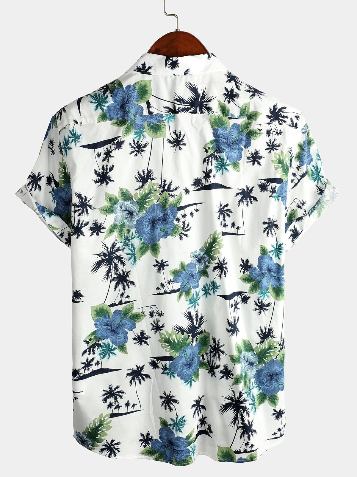 Mens Holiday Floral Short Sleeve Cotton Shirt Hawaiian Shirt for Men Women