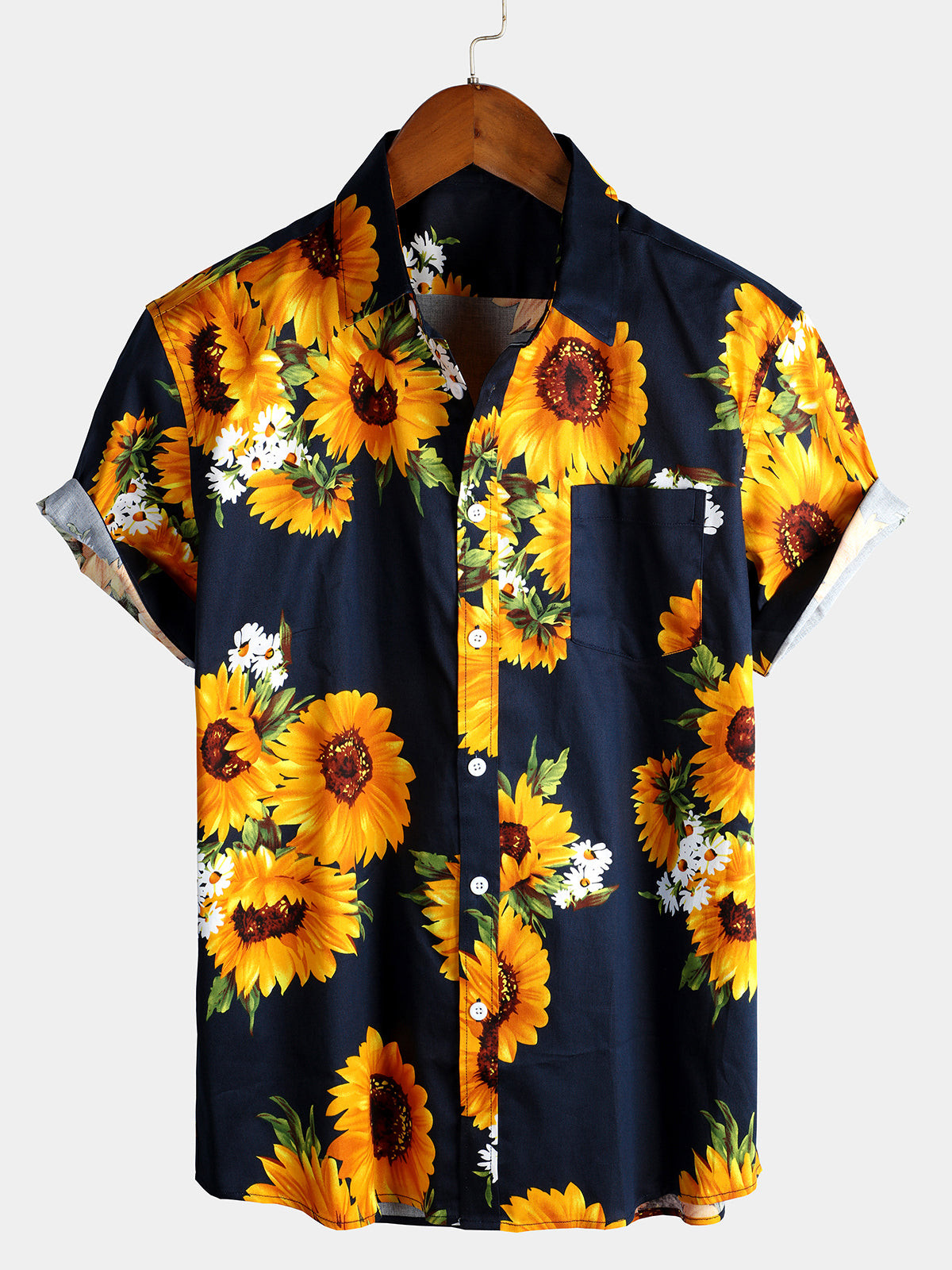 Mens Floral Holiday Cotton Shirt Hawaiian Shirt for Men Women