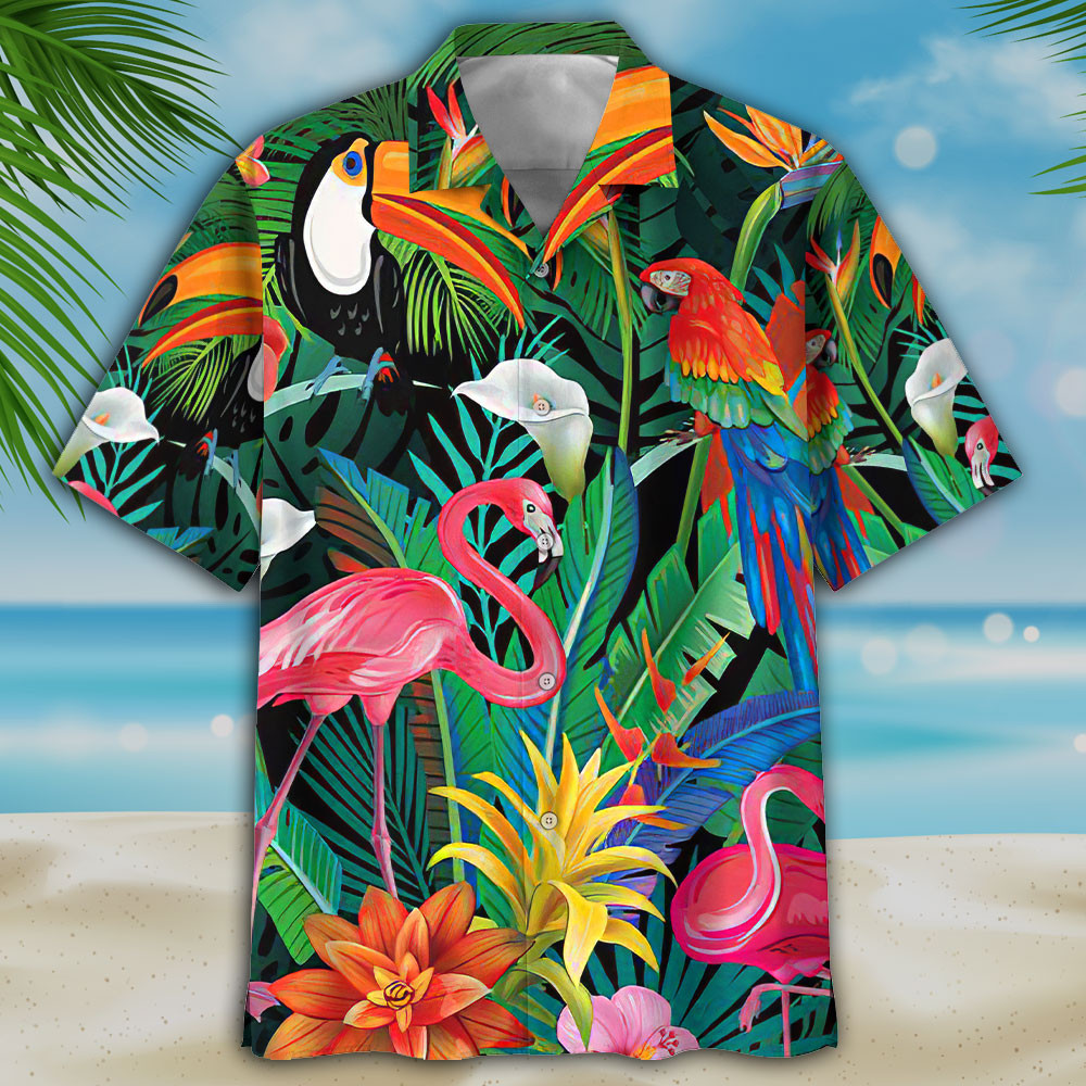 Flamingo Hawaiian Shirt For Men Women