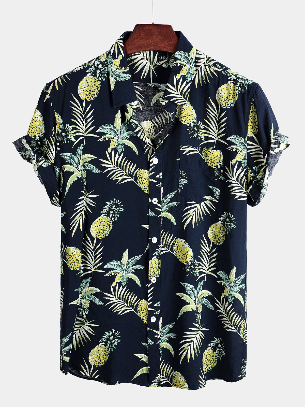 Mens Floral Holiday Cotton Shirt Hawaiian Shirt for Men Women