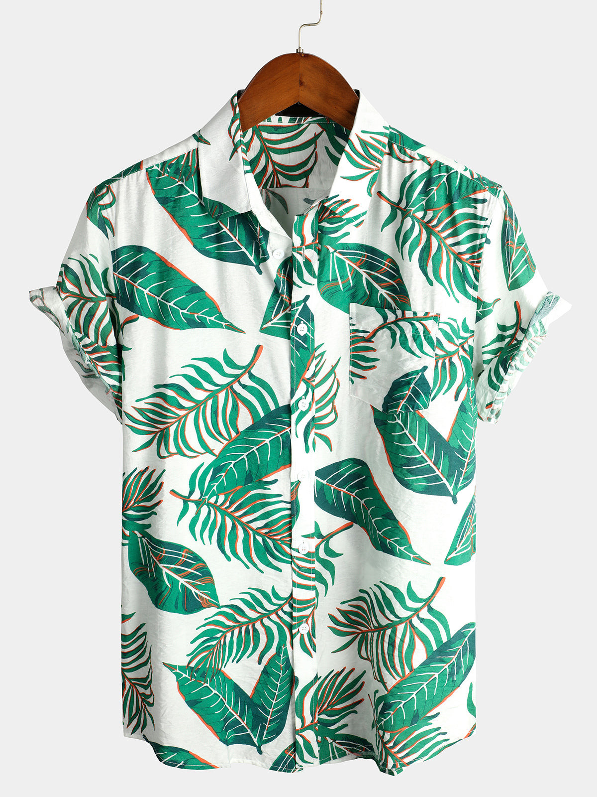 Mens Floral Holiday Cotton Shirt Hawaiian Shirt for Men Women