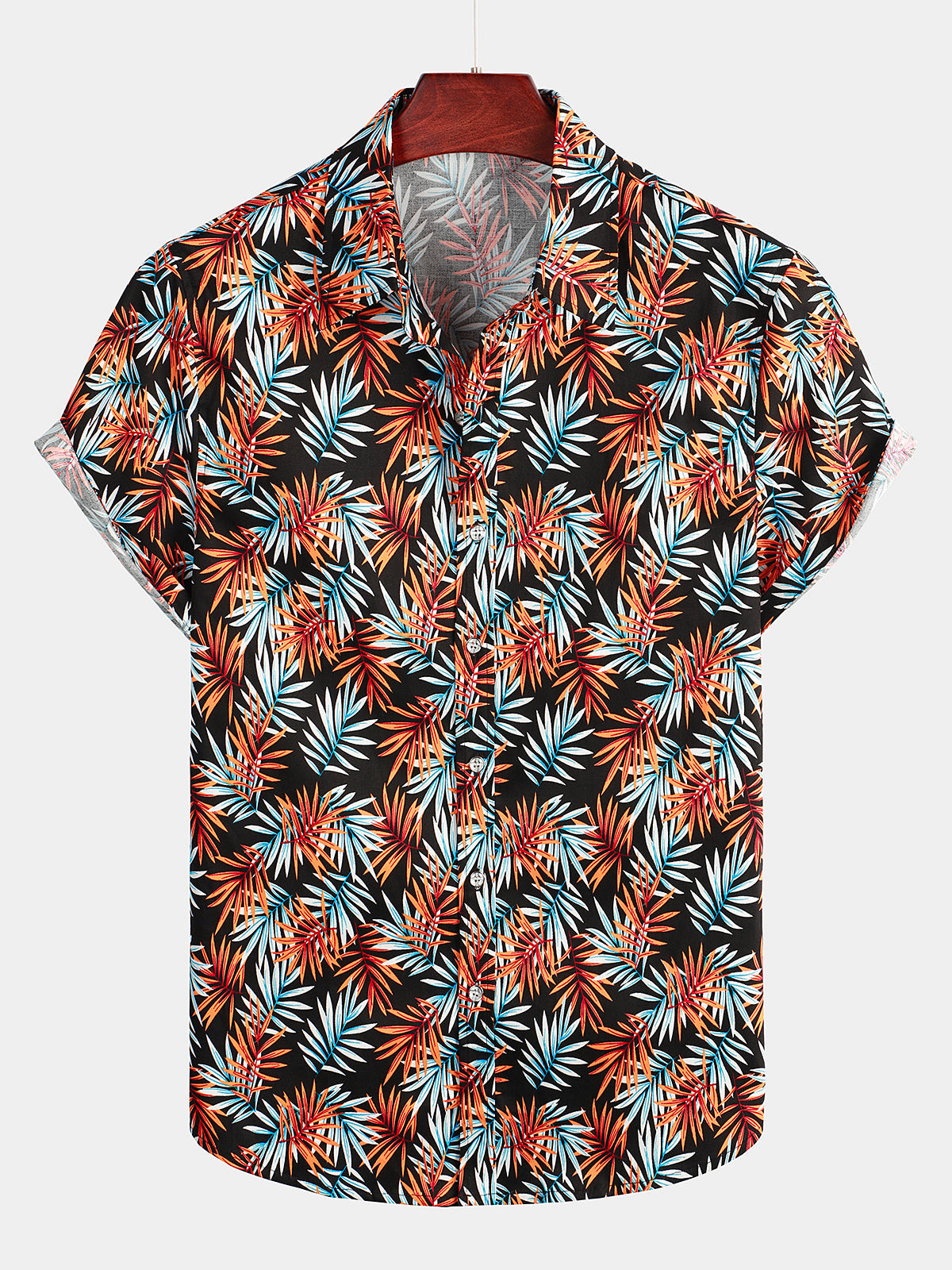 Mens Short Sleeve Cotton Tropical Hawaiian Shirt