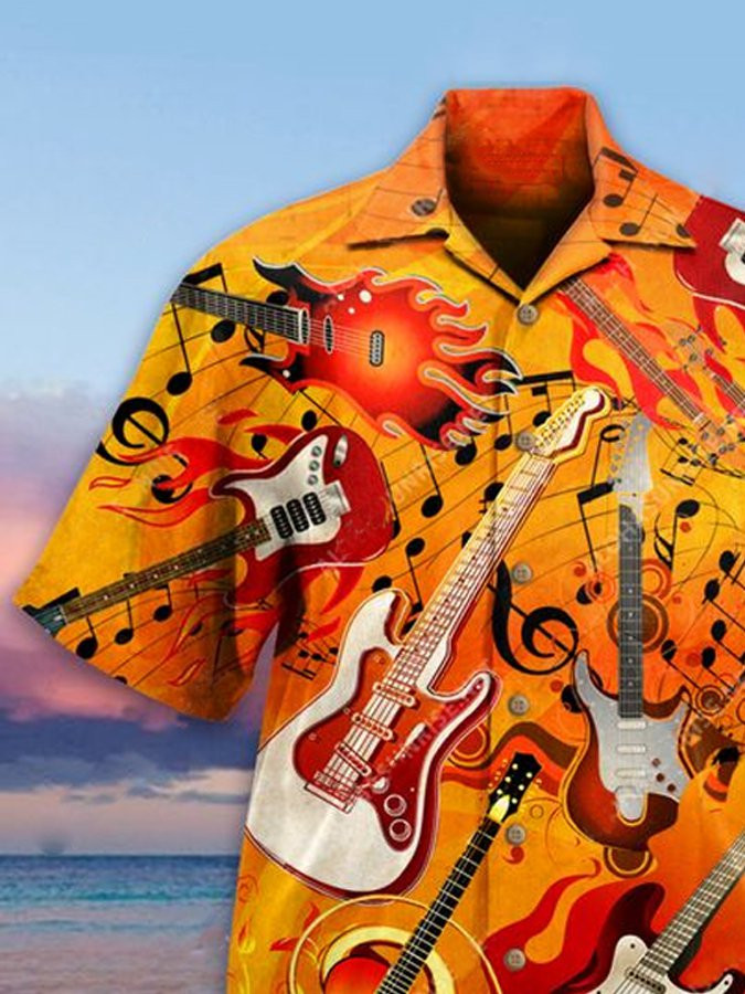 Mens Bass Guitar Music Hawaiian Shirts