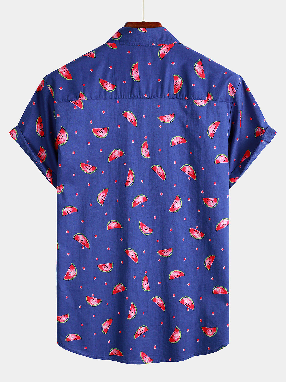 Mens Watermelon Print Short Sleeve Hawaiian Shirt