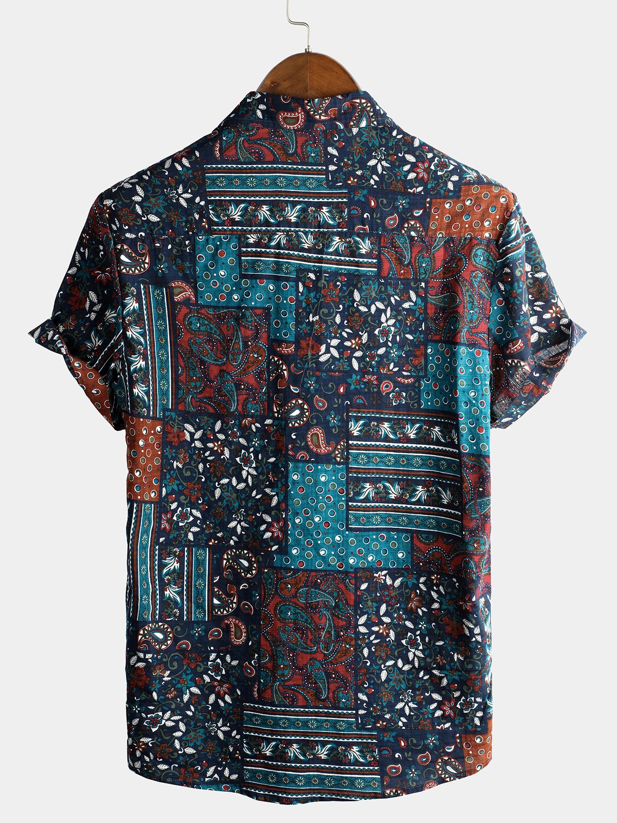 Mens Vintage Cotton Casual Short Sleeve Shirt Hawaiian Shirt for Men Women