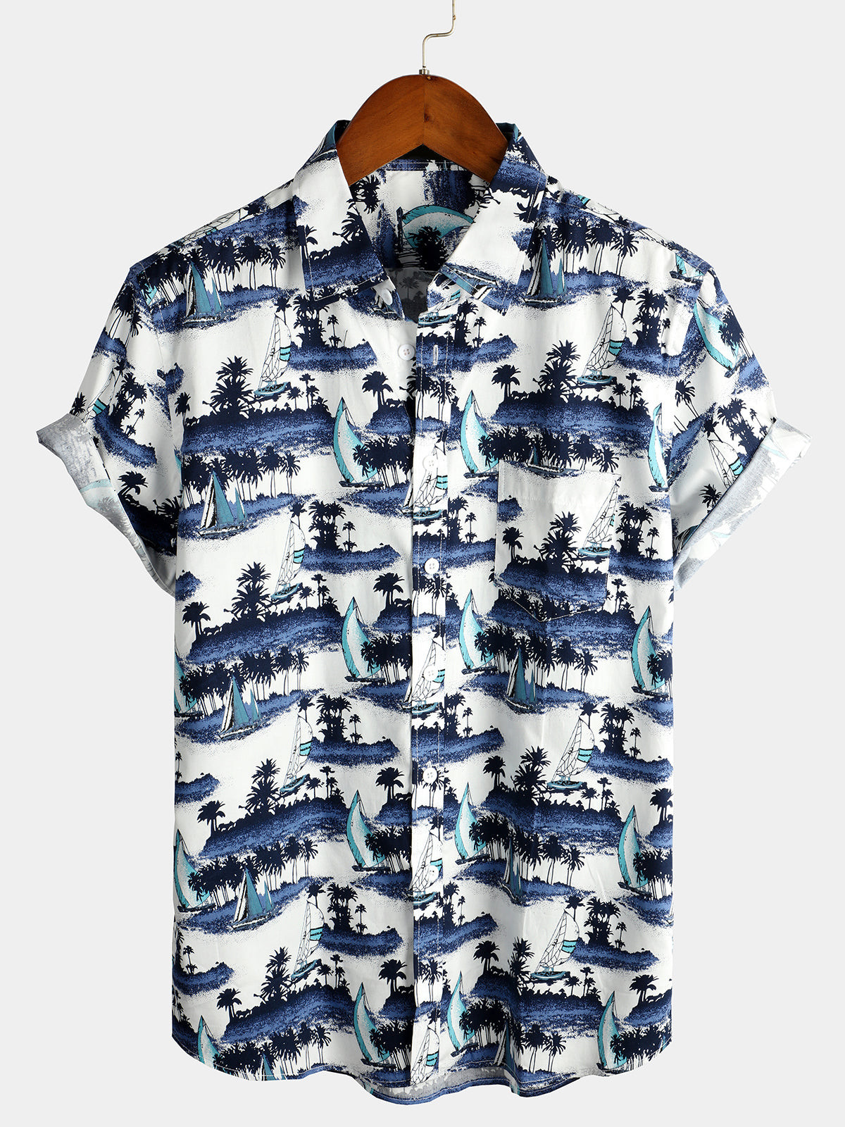 Mens Holiday Short Sleeve Cotton Shirt Hawaiian Shirt for Men Women