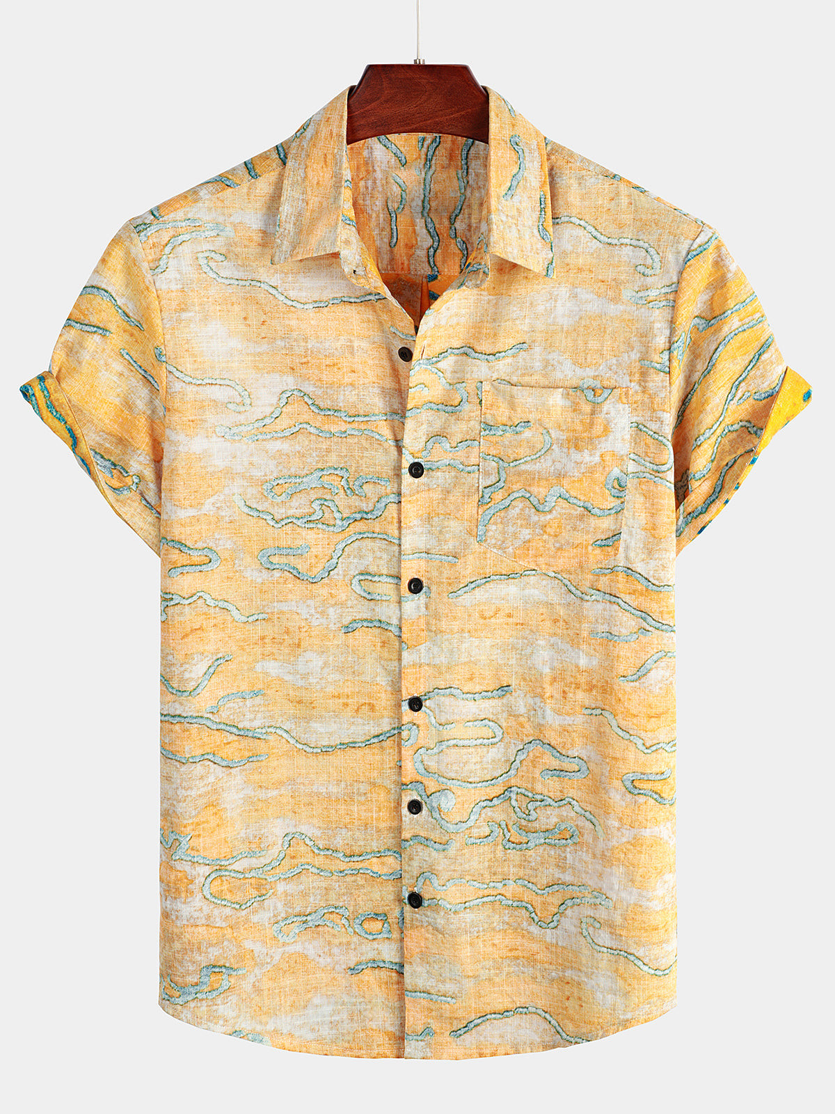 Mens Casual Holiday Pocket Rero Shirt Hawaiian Shirt for Men Women