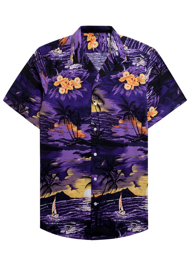 Palmwave Mens Short Sleeve Hawaiian Shirts