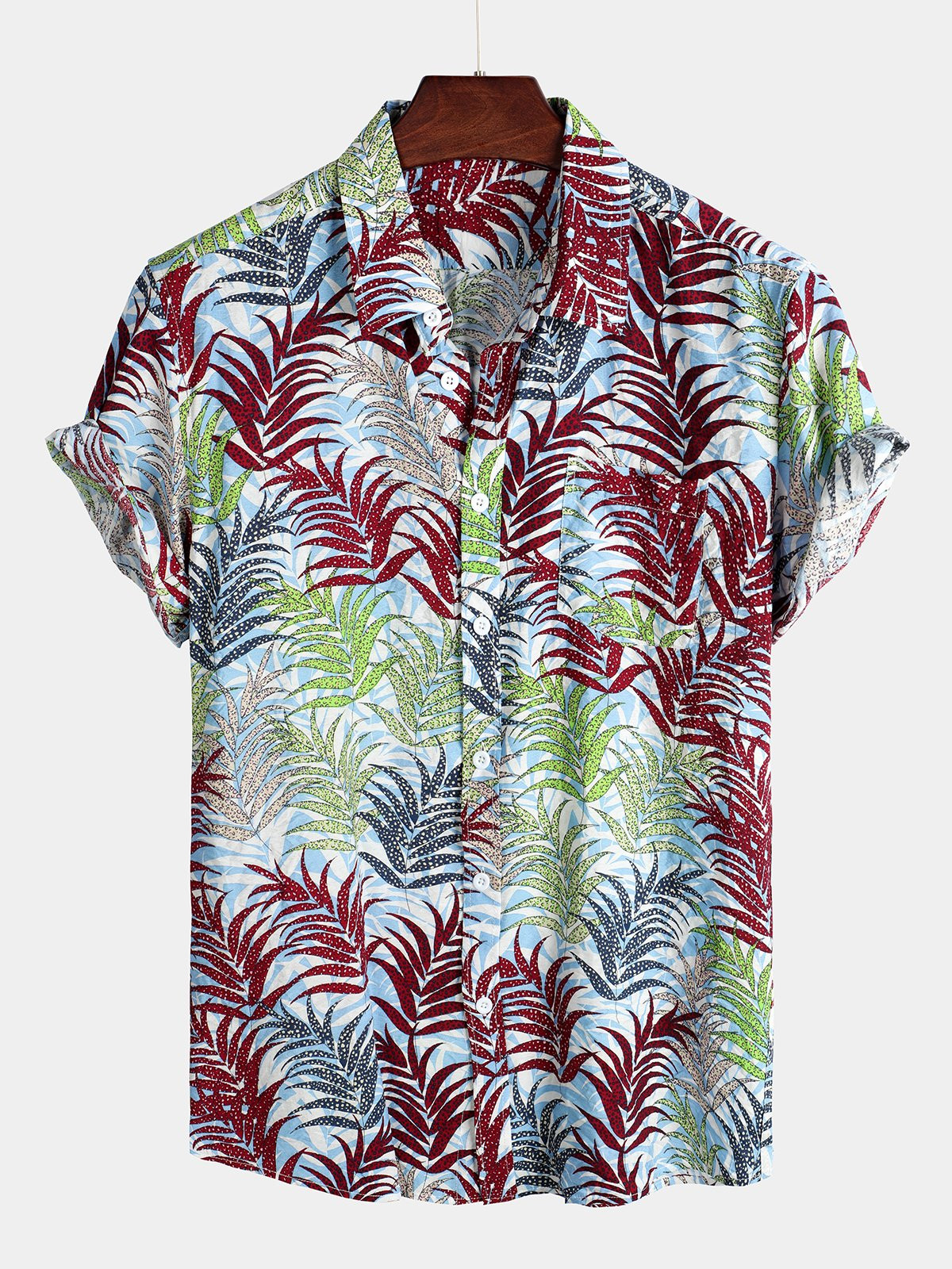 Mens Floral Holiday Cotton Shirt Hawaiian Shirt for Men Women