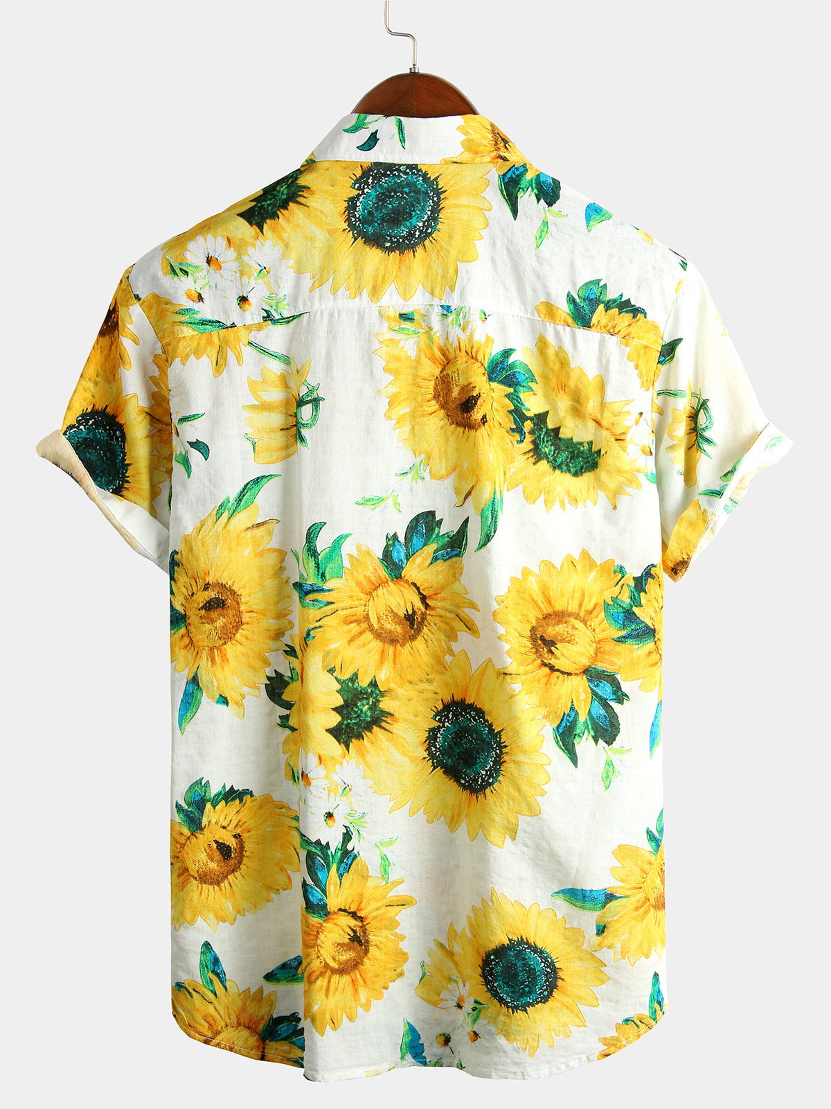 Mens Floral Print Short Sleeve Hawaiian Shirt