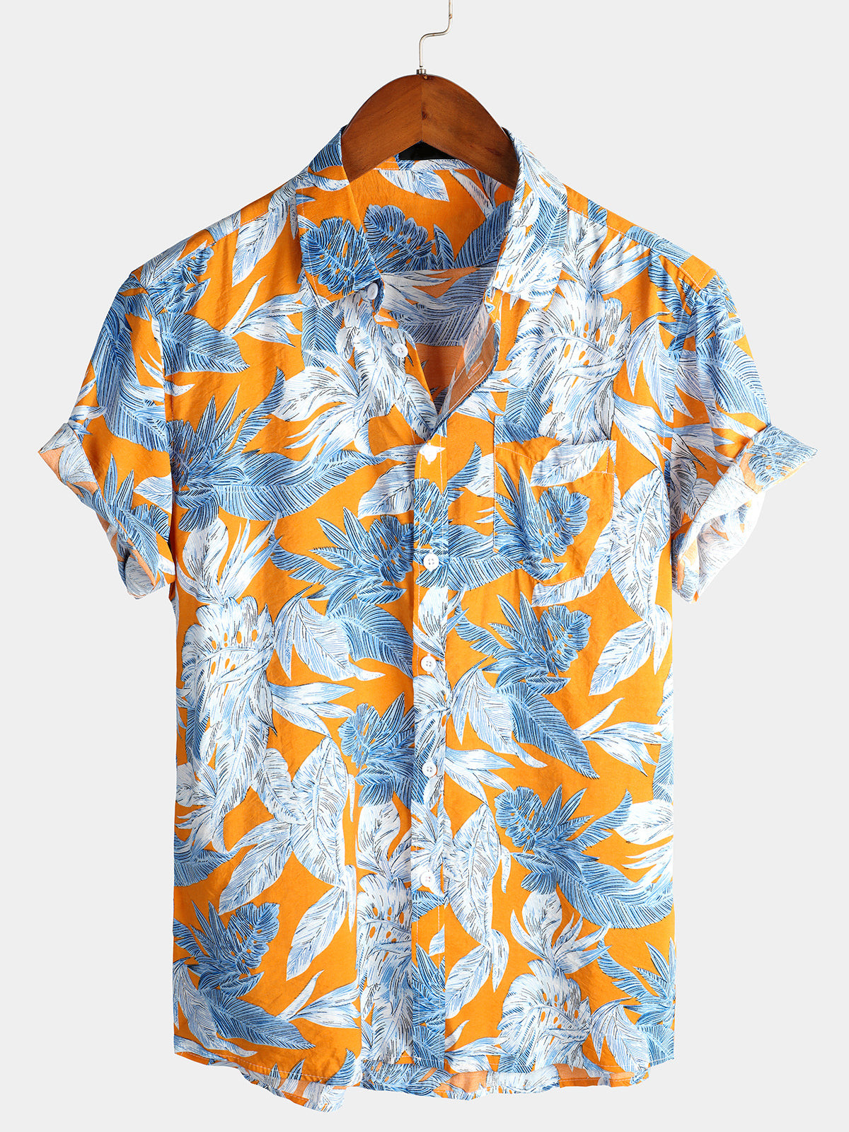 Mens Floral Holiday Cotton Shirt Hawaiian Shirt for Men Women