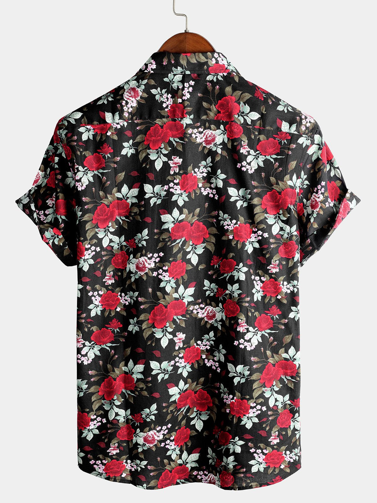 Mens Floral Holiday Cotton Shirt Hawaiian Shirt for Men Women