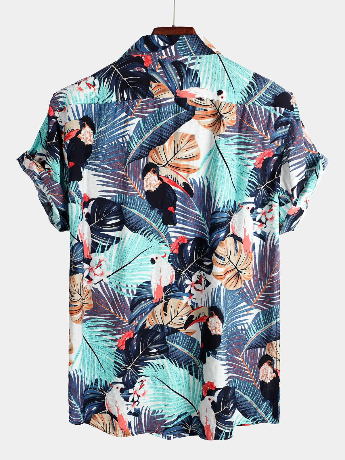 Mens Floral Holiday Cotton Shirt Hawaiian Shirt for Men Women