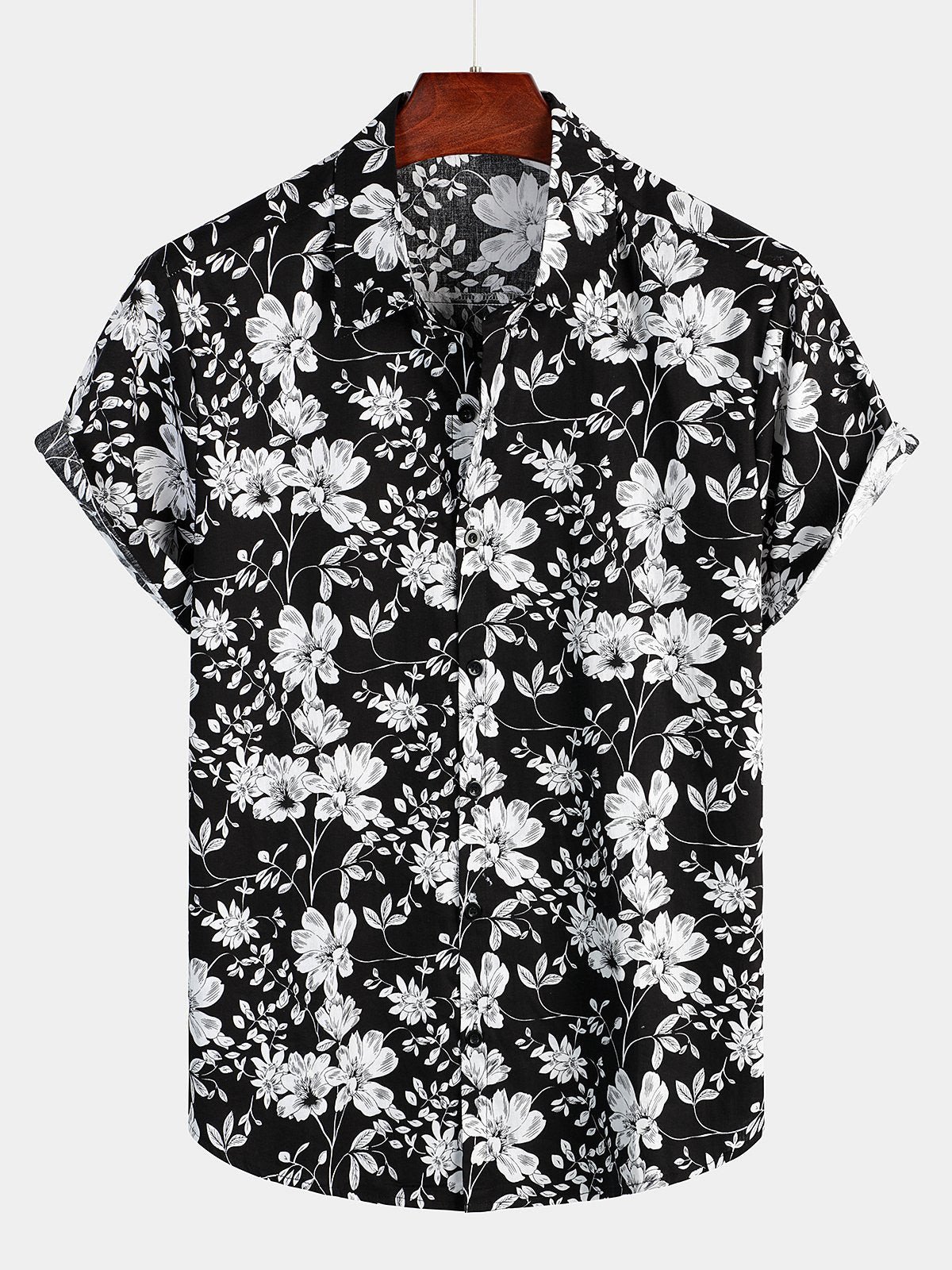 Mens Floral Cotton Tropical Hawaiian Shirt