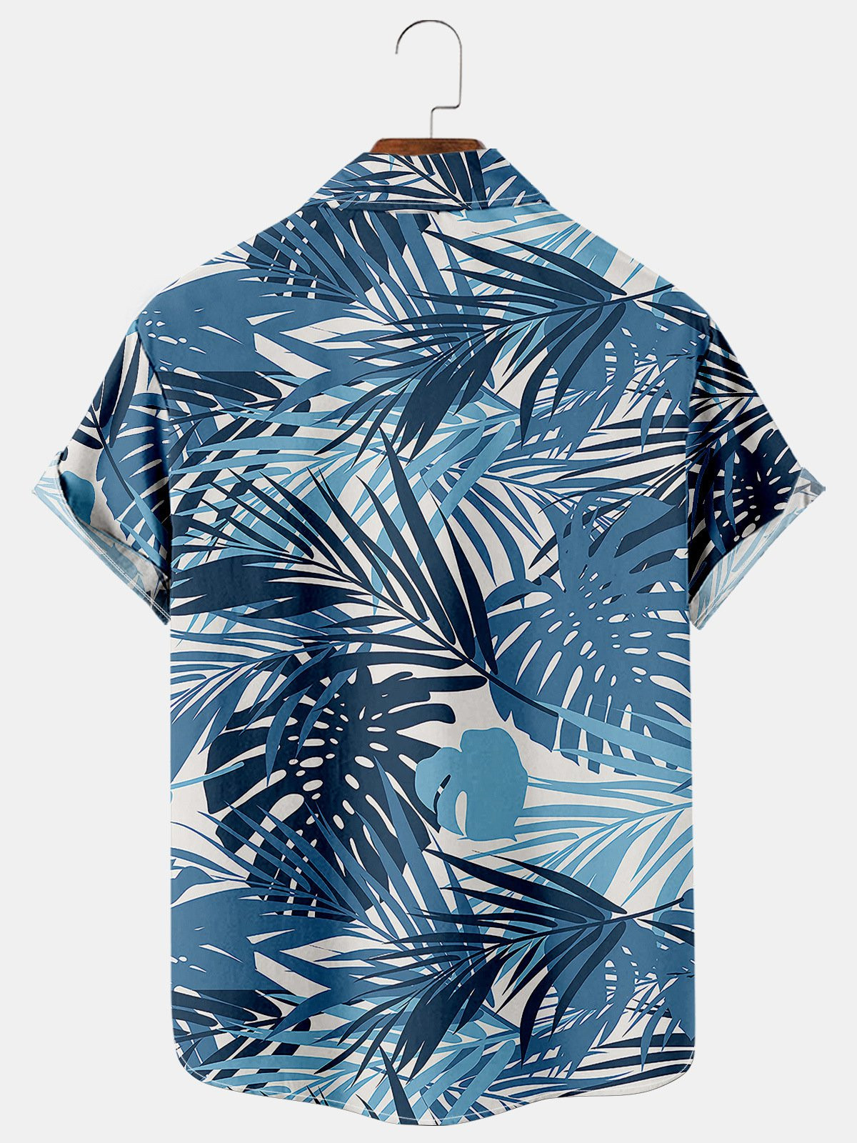 Mens Tropical Palm Leaves  Monstera Ceriman Leaves Print Casual Breathable  Hawaiian Shirts