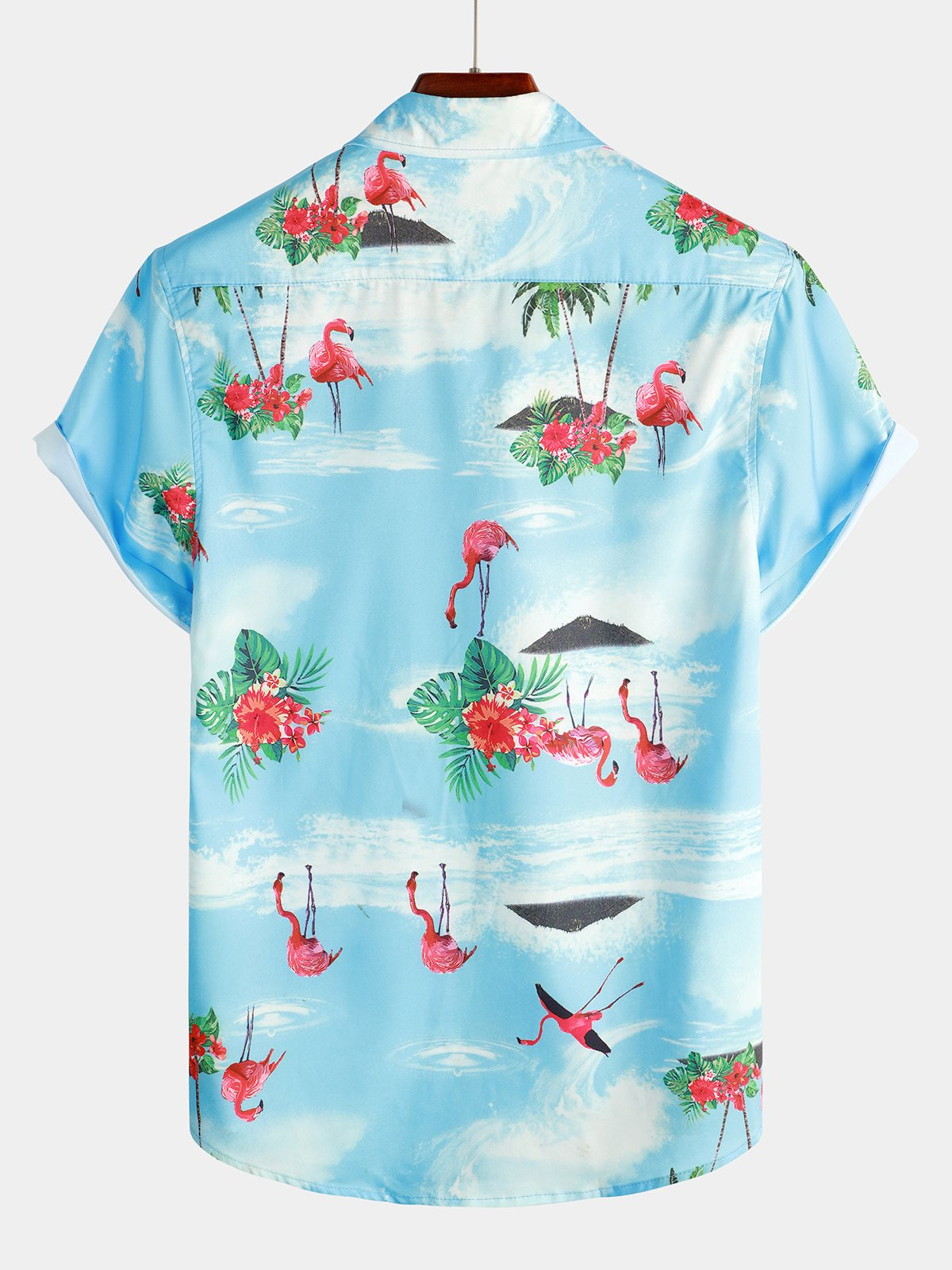 Mens Short Sleeve Floral Tropical Hawaiian Shirt