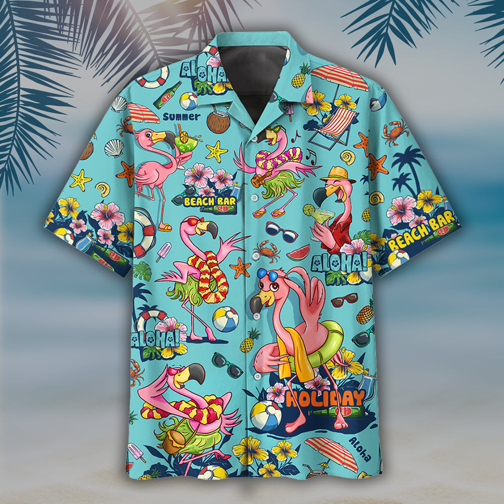 Flamingo Hawaiian Shirt For Men Women