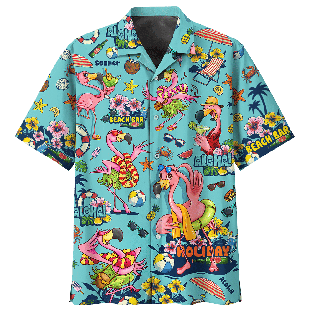 Flamingo Hawaiian Shirt For Men Women