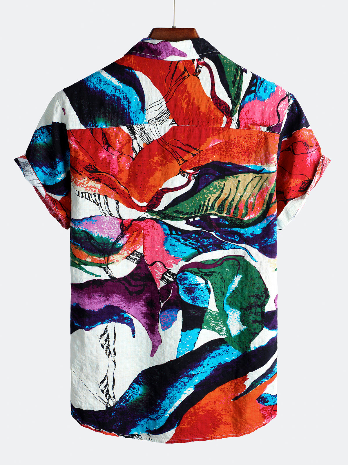 Mens Floral Cotton Tropical Hawaiian Shirt