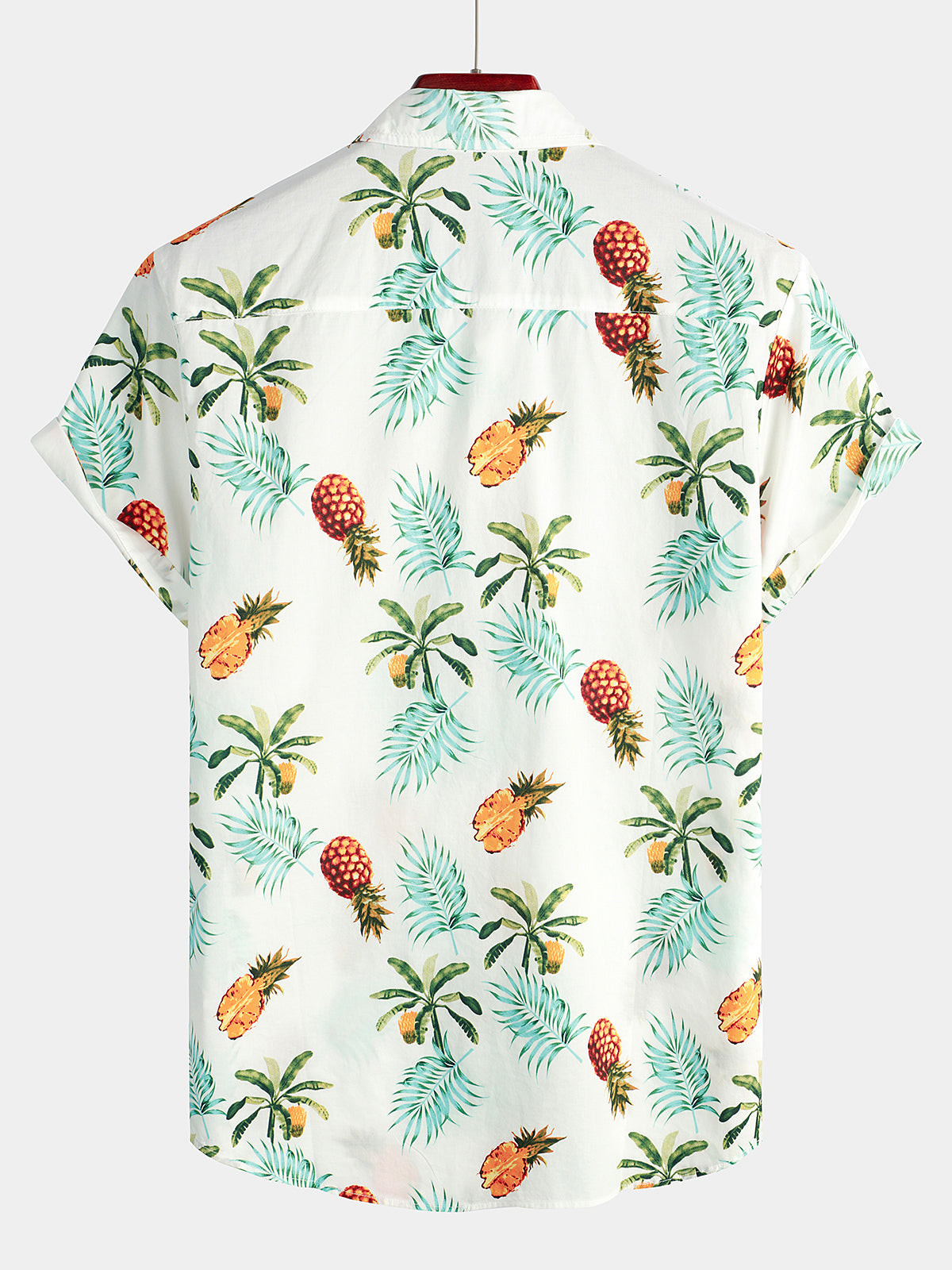 Mens Pineapple Print Short Sleeve Hawaiian Shirt