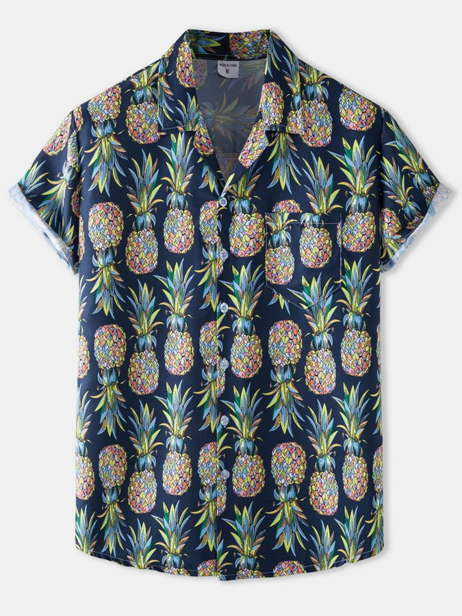 Pineapple Hawaiian Cruise Luau Aloha Shirt