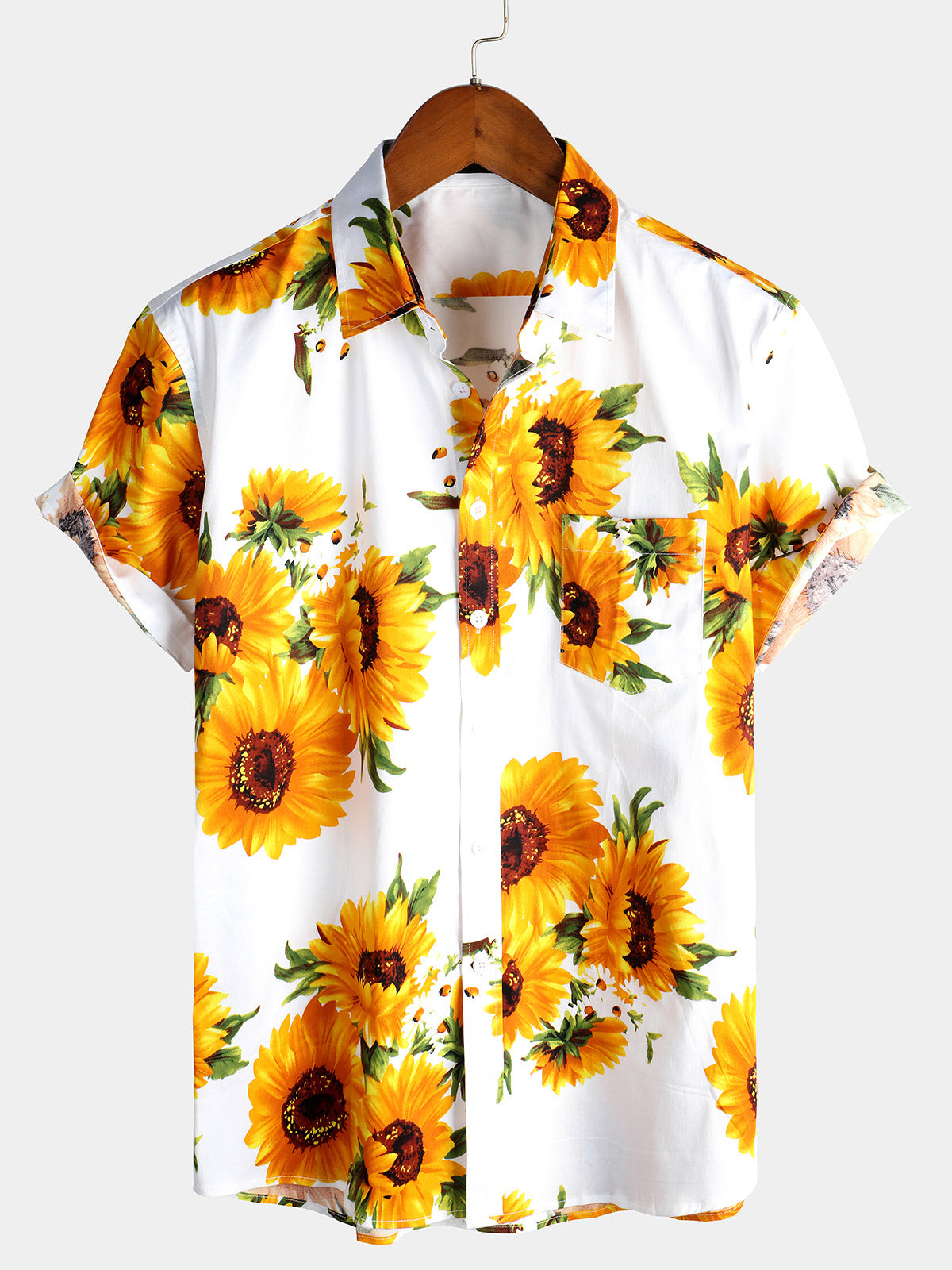 Mens Floral Holiday Cotton Shirt Hawaiian Shirt for Men Women