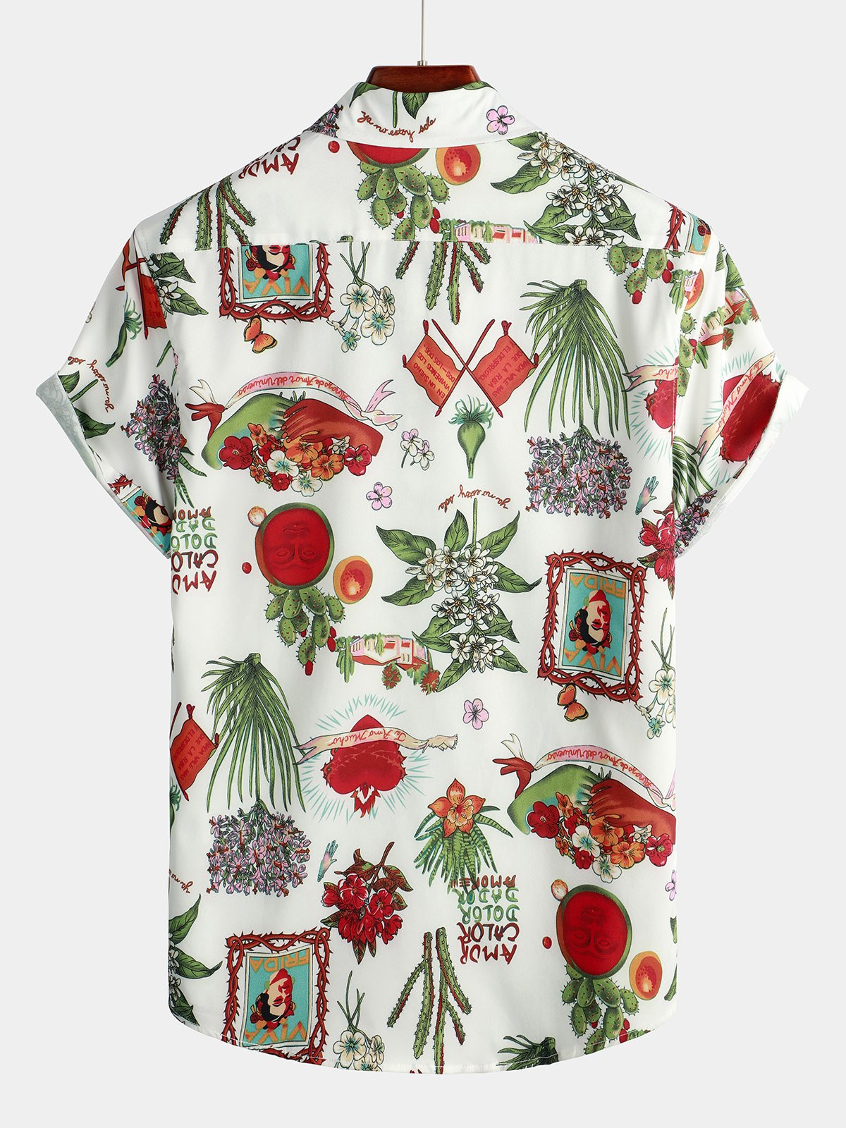 Mens Short Sleeve Floral Tropical Hawaiian Shirt