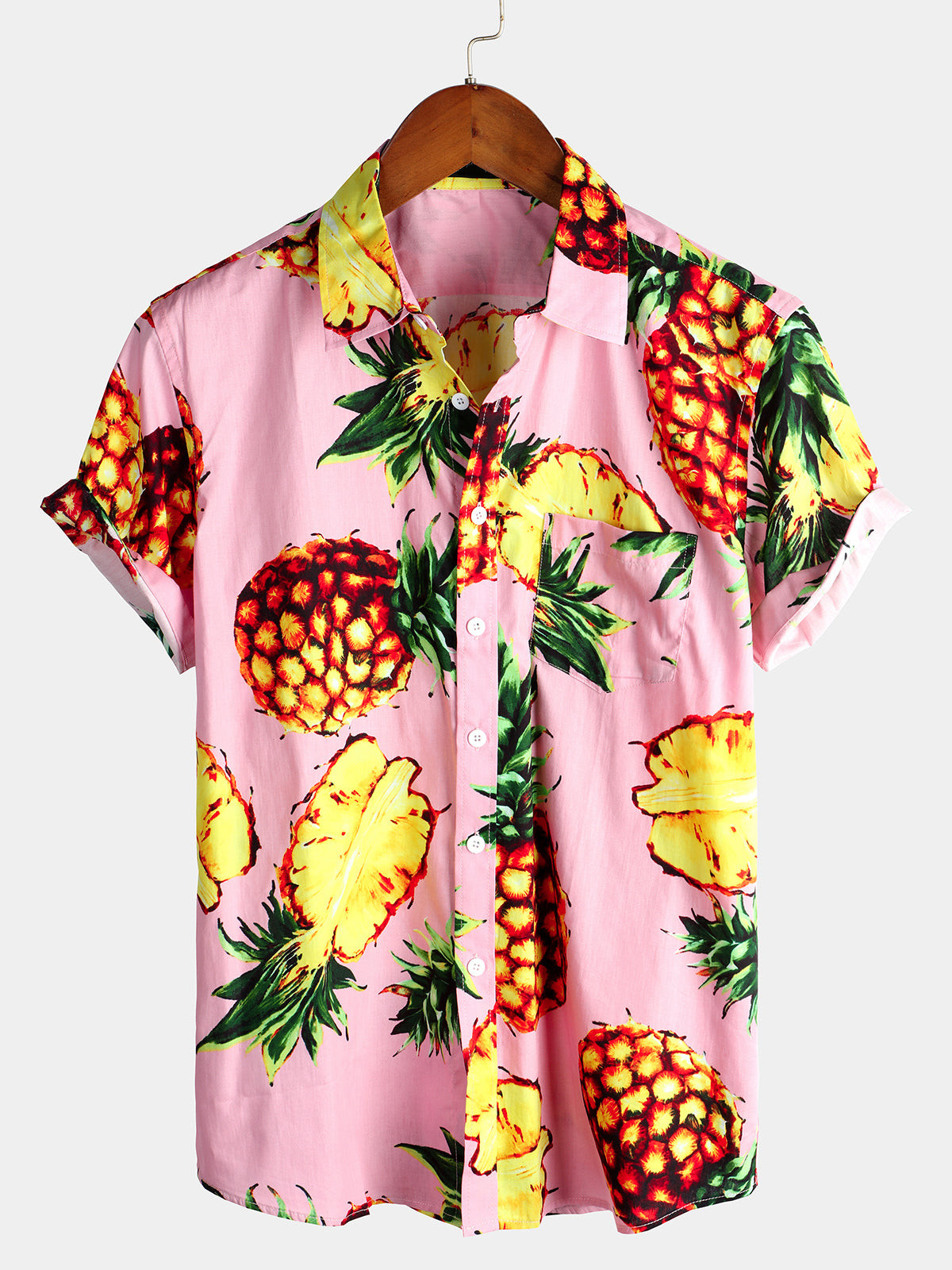 Mens Floral Holiday Cotton Shirt Hawaiian Shirt for Men Women