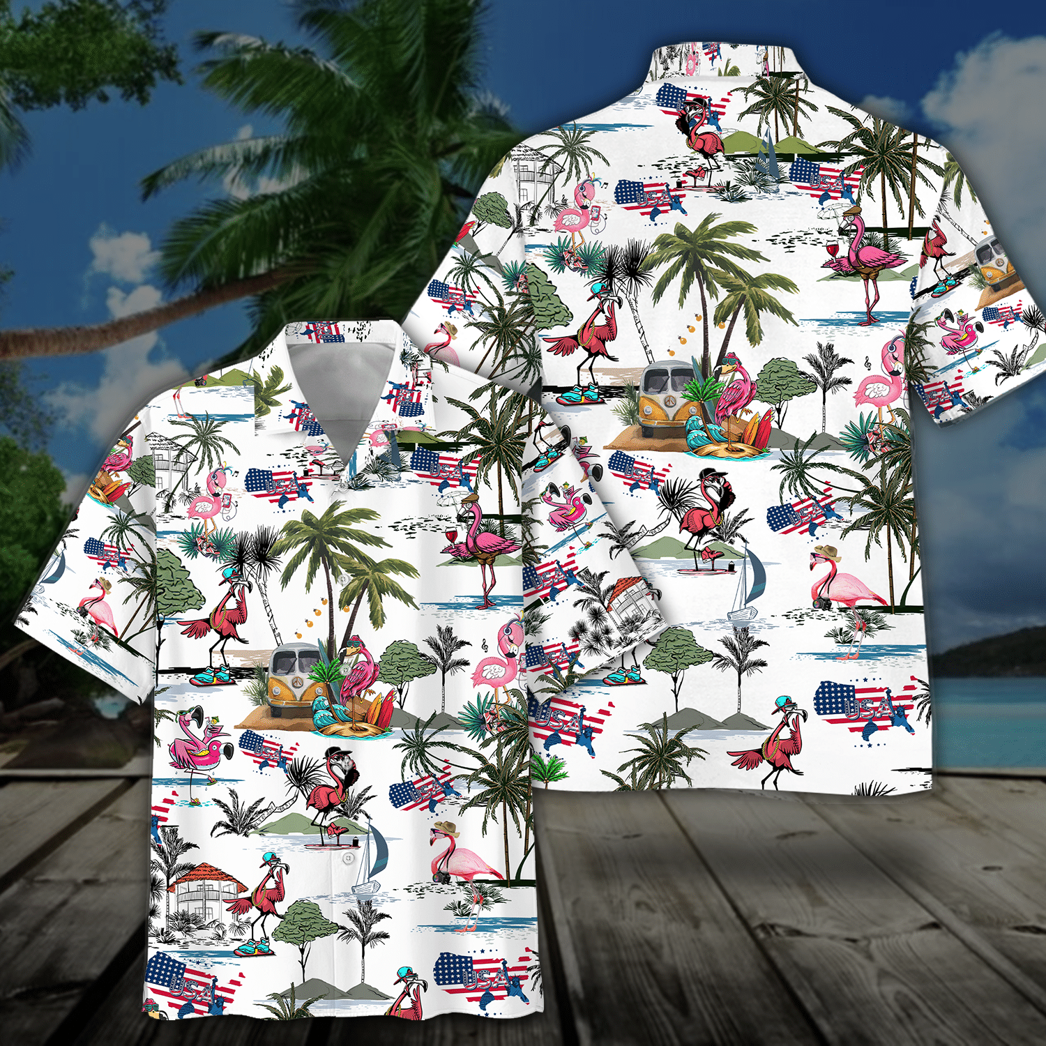 Flamingo Hawaiian Shirt For Men Women