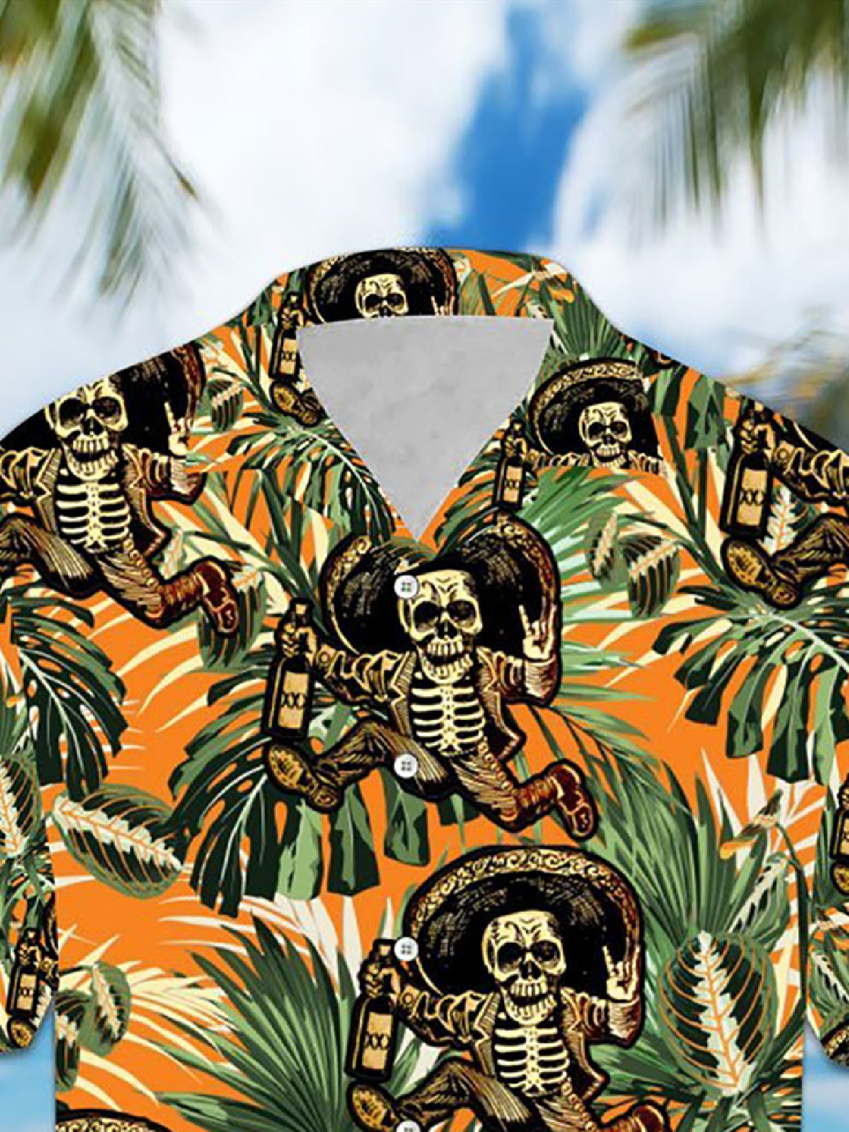 Summer Skull Vacation Shirts For Men Hawaiian Shirt for Men Women