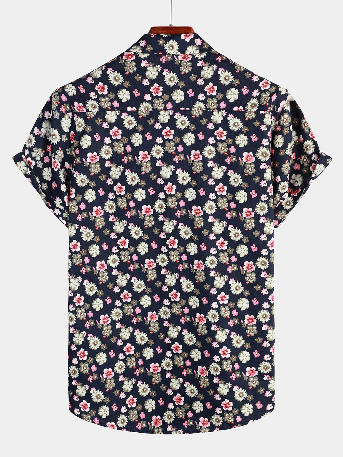 Mens Cotton Casual Print Button Short Sleeve Shirt Hawaiian Shirt for Men Women