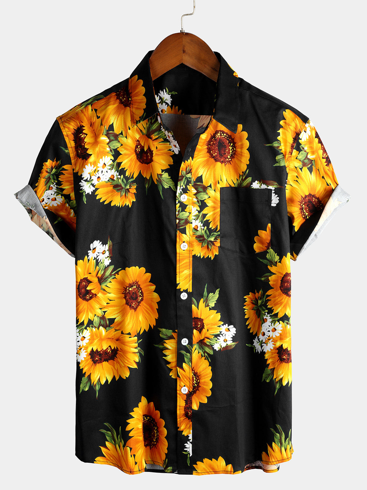 Mens Floral Holiday Cotton Shirt Hawaiian Shirt for Men Women